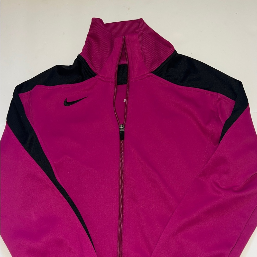 Nike Women's Fuchsia and Black Zipper Jacket
